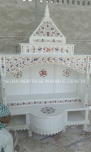 Marble White Mandir Temple Precious Inlaid Design Hindiusm Religious Decor E426 - £15,016.54 GBP