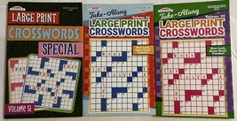 Lot of (3) Kappa LARGE PRINT Take-Along Crosswords Special Puzzle Books 2019/21 - £11.95 GBP