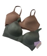 Joyspun Bra Size 3XL Set of 2 Green Brown Padded Wireless Adjustable Cla... - €20,49 EUR