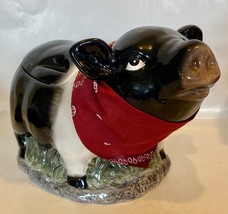 Youngs Heartfelt Kitchen Creations 2004 PIG Ceramic Cookie Jar ~ Farmhou... - $17.94