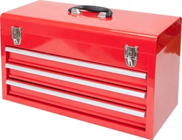 BIG RED ANTBD133-XB Torin 20&quot; Portable 3 Drawer Steel Tool Box with Meta... - £69.98 GBP
