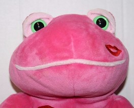 Caltoy Kiss Me Frog Pink Plush 14&quot; Valentines Lips Cheek Stuffed Animal Soft Toy - £8.55 GBP