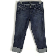 White House Black Market Womens Jeans Size 2 Embellished Crop Denim Cuffed - £17.10 GBP