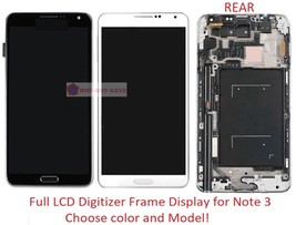 Full LCD Digitizer Frame Screen replacement Part for Samsung Galaxy Note 3 III - £57.90 GBP+