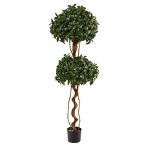 5 Sweet Bay Double Ball Topiary Artificial Tree - £212.83 GBP