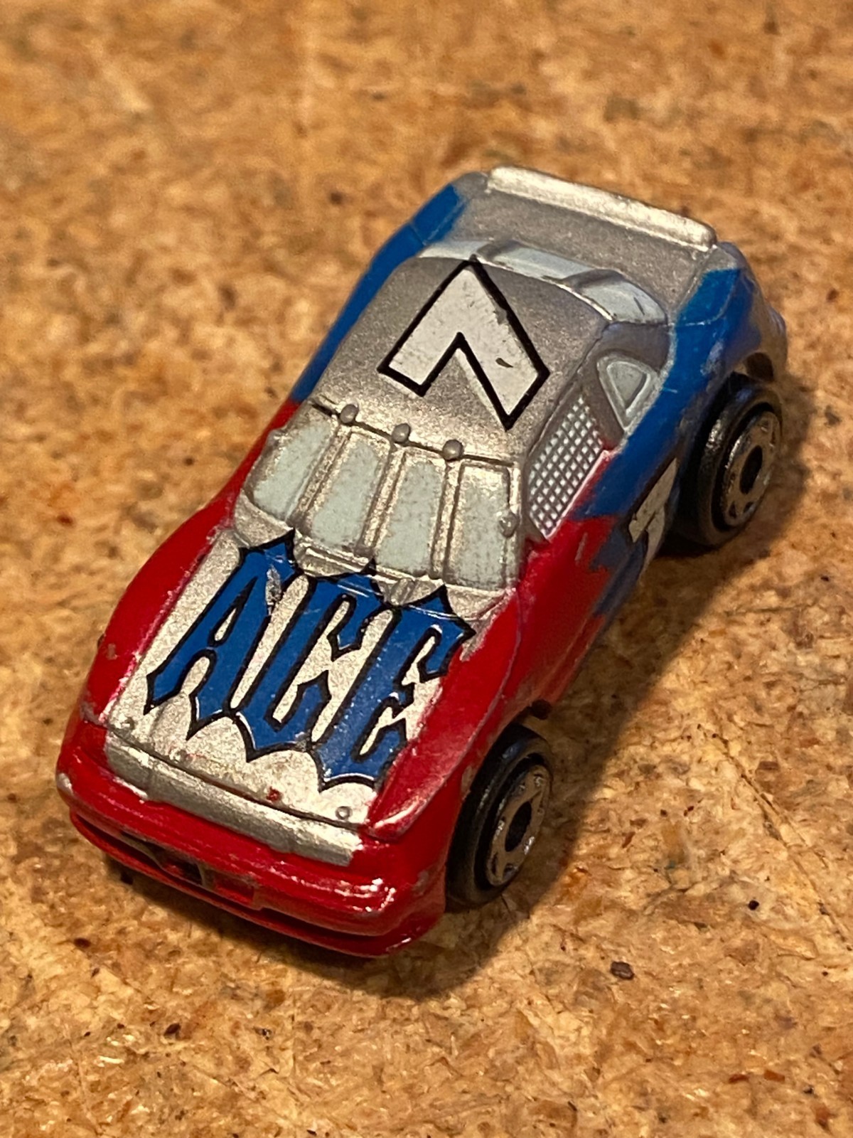 1-1/4&quot; Plastic Pontiac Grand Prix Car (Red/Blue # 7) ACE Pre-Owned DTC - $7.99