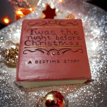 Vtg Midwest Of Cannon Falls Ceramic Twas The Night Before Christmas 3D Red Book - £15.78 GBP