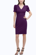 DKNY Puff-Sleeve Sheath Dress Wine Size 12 - £34.45 GBP