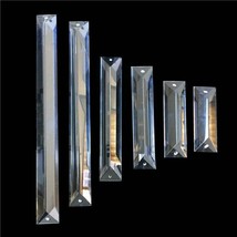 10pc K9 Glass Long Strip Rectangle Crystal Chandelier Prism Pendant Hanging Part - $13.06+