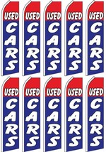 10 Swooper Flutter Flags USED CARS Red White Blue - £121.29 GBP