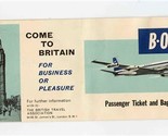 BOAC Passenger Ticket &amp; Baggage Check Tobago New York &amp; 2 Peel Off Stick... - £22.16 GBP