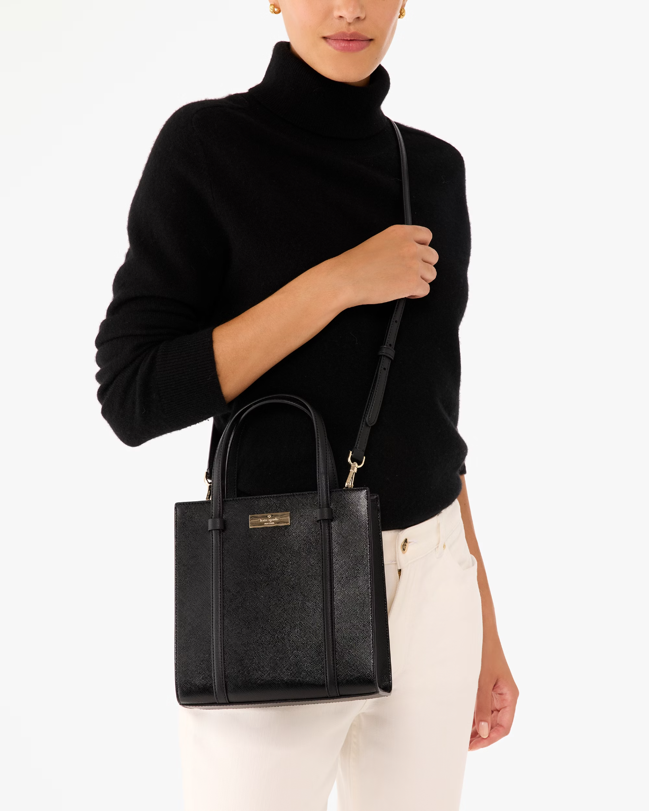 NWB Kate Spade Kenzie Small Tote KK037 Black Saffiano Purse $329 Retail Gift Bag