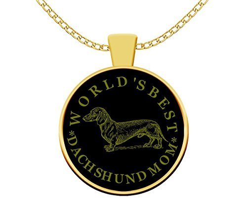Omtheo Worlds Best Dachshund Mom Necklace - Dog Lover Gift For Women - $25.43