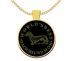 Omtheo Worlds Best Dachshund Mom Necklace - Dog Lover Gift For Women - £20.03 GBP