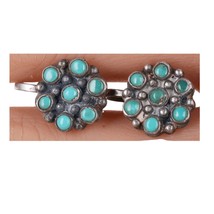 c1940&#39;s Zuni Snake eye sterling and turquoise screw back earrings - $94.05