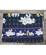 Vintage Disney 101 DALMATIANS Twin-Size PLAID FLANNEL Fabric Flat Sheet ... - £23.69 GBP