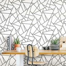 Roommates Rmk11267Wp Black Fracture Peel And Stick Wallpaper - £33.48 GBP