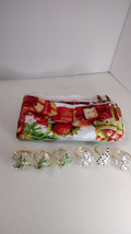 6 Pcs Napkin Ring Metal Banquet Xmas and 12 napkins - £14.50 GBP