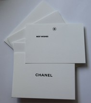 5 X Authentic Chanel White Greeting Cards &amp; Envelope Best Wishes Blank Set Lot - £27.71 GBP