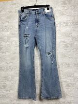 Aeropostale Jeans Womens Sz 12R HighRise Flare Stretch Distressed Denim ... - $34.99