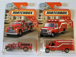 Matchbox 2019 Basic Mainline MBX Rescue - Seagrave Fire Engine &amp; International T - £32.39 GBP