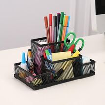 Rerii Mesh Pen Holder for Desk, 4 Compartments Pencil Stationary Holder ... - €14,44 EUR