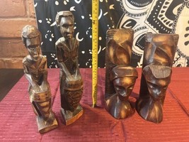 Ebony Wood Carvings - Vintage Beautiful 2 Pairs - £73.66 GBP