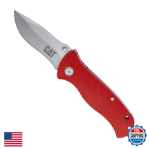 Cat 7-1/2" Drop-Point Folding Knife, 3" 7Cr17MoV Blade, G10 Handle - $46.38