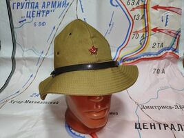 Soviet Russian Army Military Uniform Pilotka Afghan Panama Hat Cap Size ... - $50.67