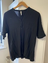 ZARA Trf oversized Buttoned Women Ladies Shirt Black Size M - £11.72 GBP