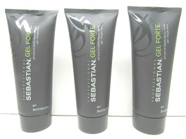 3 Sebastian Professional Hair Gel Forte 6.8 Oz Set Style Control Sculpt ... - $39.59