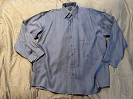 Jos A Bank Travelers Collection 100% Linen Shirt XL Blue Long Sleeve - $264.06 MXN