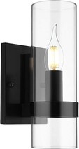Fine Art Living Modern Clear Glass Wall Lamp Sconce Light, Black - £41.84 GBP