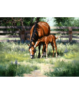 painting Giclee Oil ainting art Mare and ony Printed on canvas - £6.88 GBP+