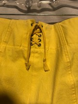 Cambio Yellow Denim Cropped Pant Size 4/6 S Back Lace Up $215 Front Zip - £39.29 GBP