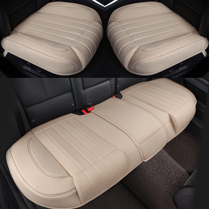 3D PU Leather Car Seat Covers Auto Seat Cushion Mat Breathable Car Front Rear - £27.39 GBP+