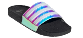 Adidas Men&#39;s Adilette Boost Slides Sandals Flip Flops Iridescent Black C... - $49.97