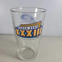 Super Bowl 33 1999 Miller Lite Pint Glass Miami Broncos Falcons NFL 6&quot; C... - £7.03 GBP