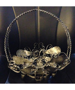Vintage 1950s Hand Crafted Wrought Cast Iron Scroll Petals Double Twist ... - $1,215.10 MXN