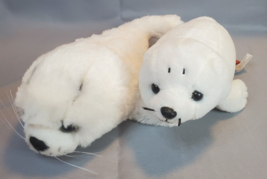 Plush White Baby Seal Pup Sea Lion Animal Planet Wildlife Artist Set of 2 - $14.80