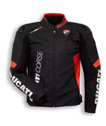 Custom made Ducati Corse C6 Black Men Motorbike Racing Leather Jacket - $2,356.28 MXN+