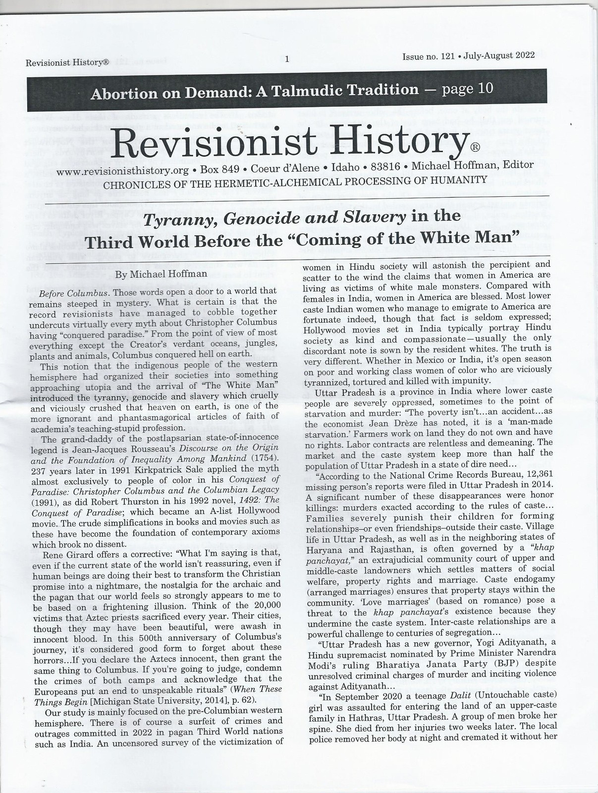 REVISIONIST HISTORY No.121 Tyranny Genocide &amp; Slavery in the Third World - $9.99
