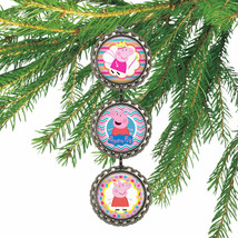 Nick Jr PEPPA PIG 3D Bottle Cap Christmas Ornament | Gift for Kids - £7.13 GBP