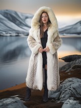 The Icebound Empress- Full-Length Coyote Parka with Fur Lined Hood  S Fa... - $469.00
