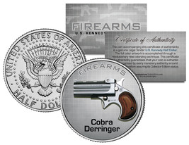 Cobra Derringer Gun Firearm Jfk Kennedy Half Dollar Us Colorized Coin - £6.84 GBP