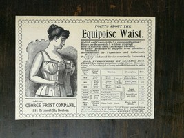 Vintage 1893 George Frost Company Equipoise Waist Girdle Original Ad - $6.64