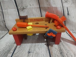 Vintage Toys Playskool Wooden Tool Bench - Includes Tools - used - £20.66 GBP