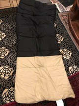 NWOTs Hollofil Du Pont Sleeping Bag Black &amp; Tan / Gray 33 x 75 w/ Elasti... - $39.14