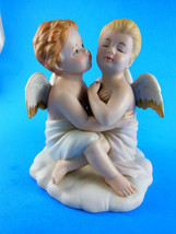 Home Interiors HOMCO Kissing Angels Bisque Porcelain Figurine # 8838 4 3... - £13.99 GBP