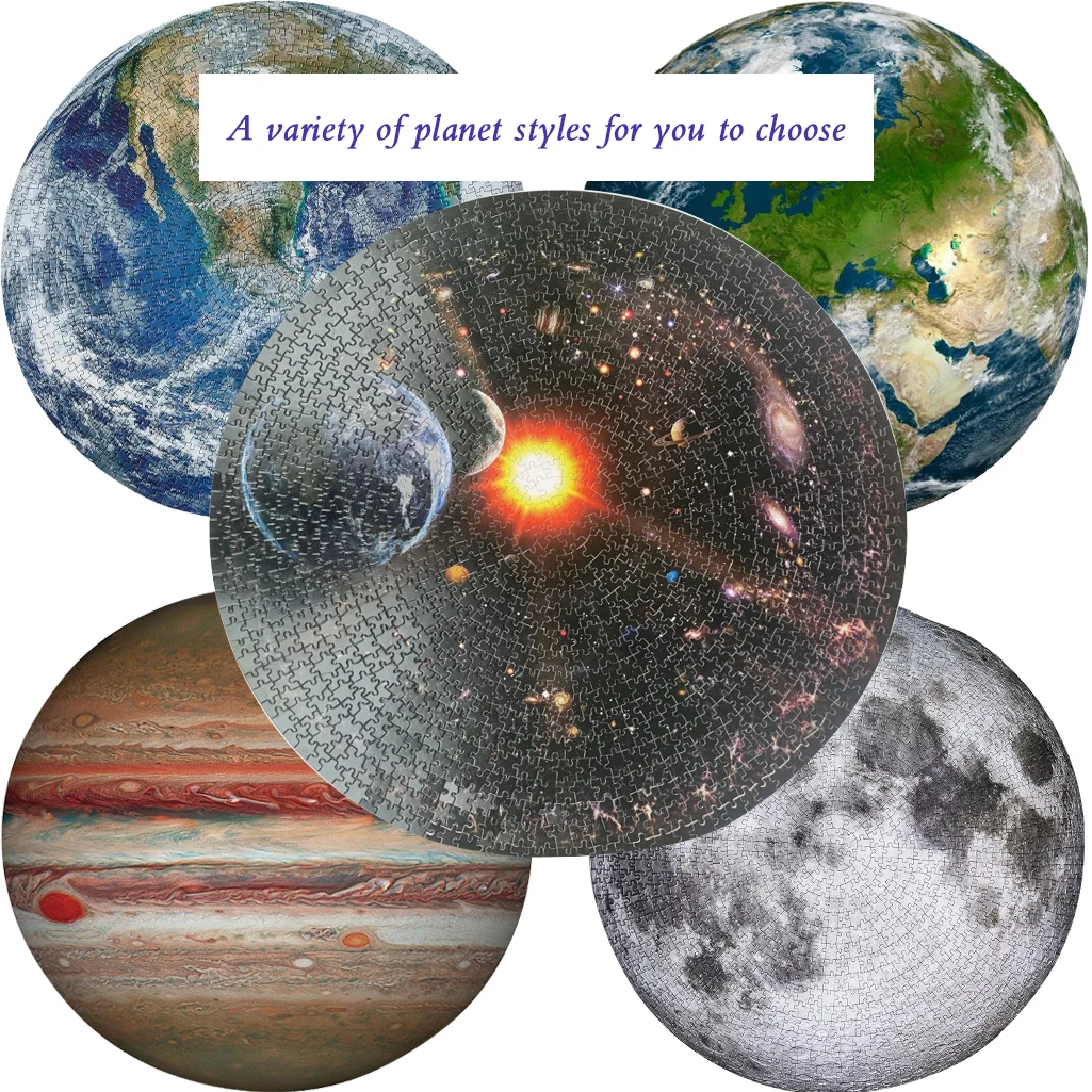 Adult 1000 Piece Space Puzzle Earth Moon Universe Rainbow Planet 3D Childr - $20.48+